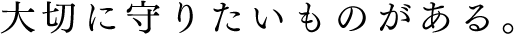 大切に守りたいものがある。